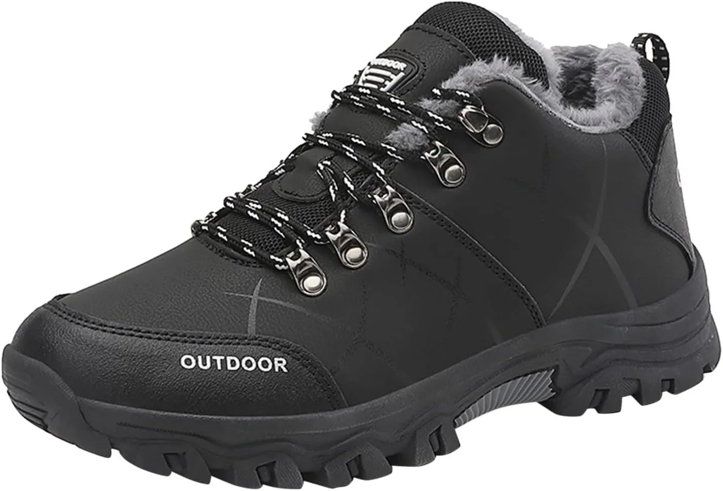 Men Shoes Leather Casual Solid Color Lace Up Plus Cotton Casual Shoes Climbing Sneaker Storage for Men