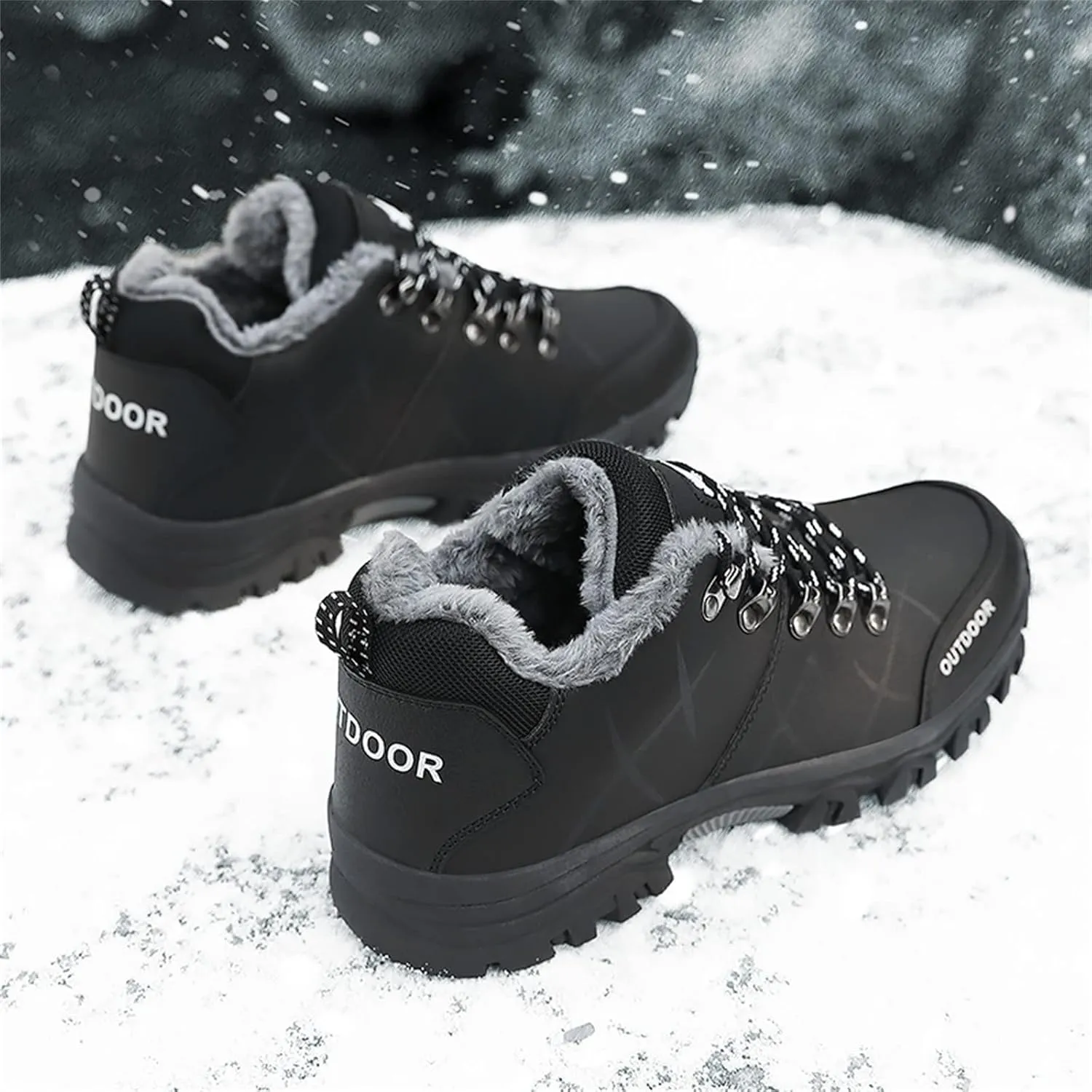 Men Shoes Leather Casual Solid Color Lace Up Plus Cotton Casual Shoes Climbing Sneaker Storage for Men