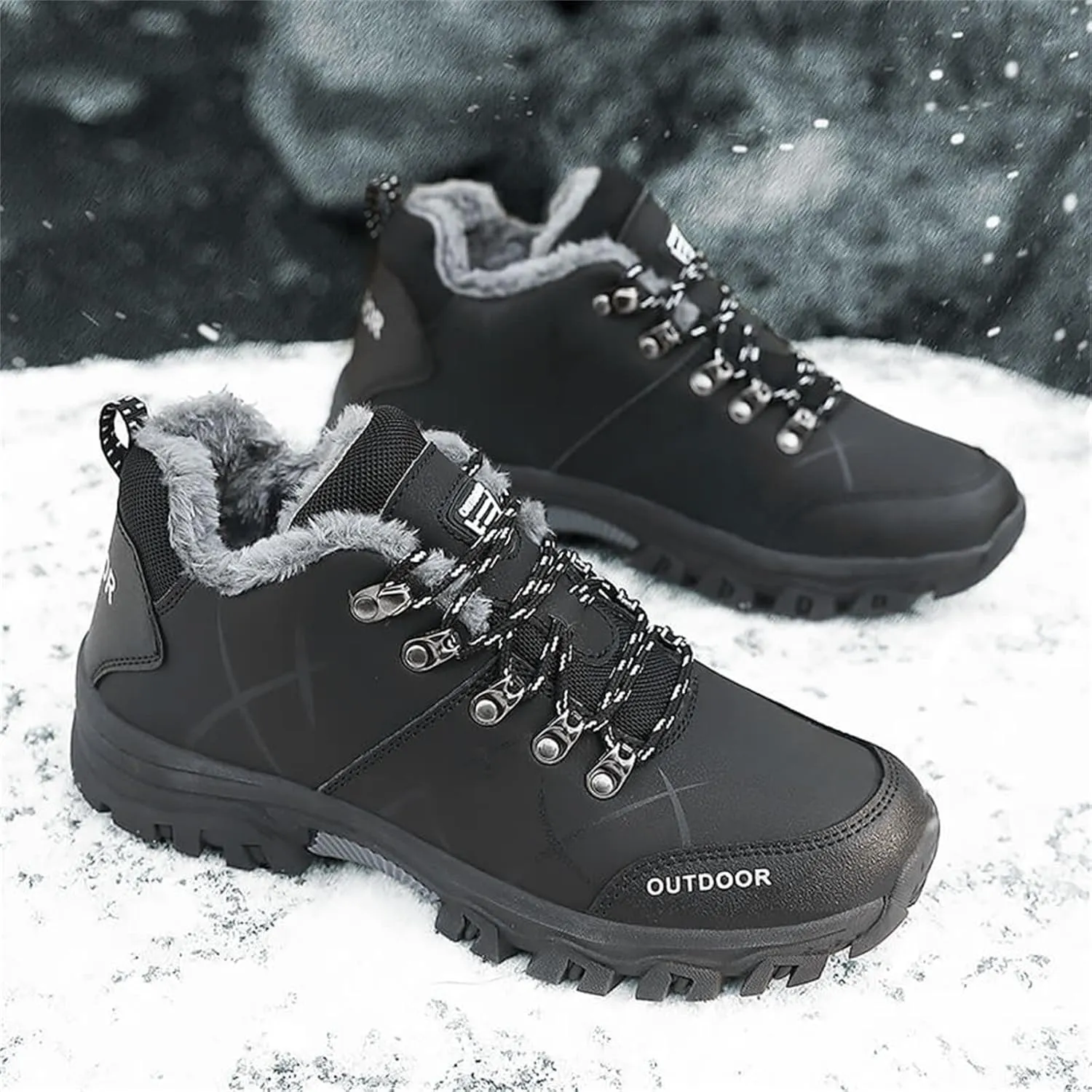 Men Shoes Leather Casual Solid Color Lace Up Plus Cotton Casual Shoes Climbing Sneaker Storage for Men