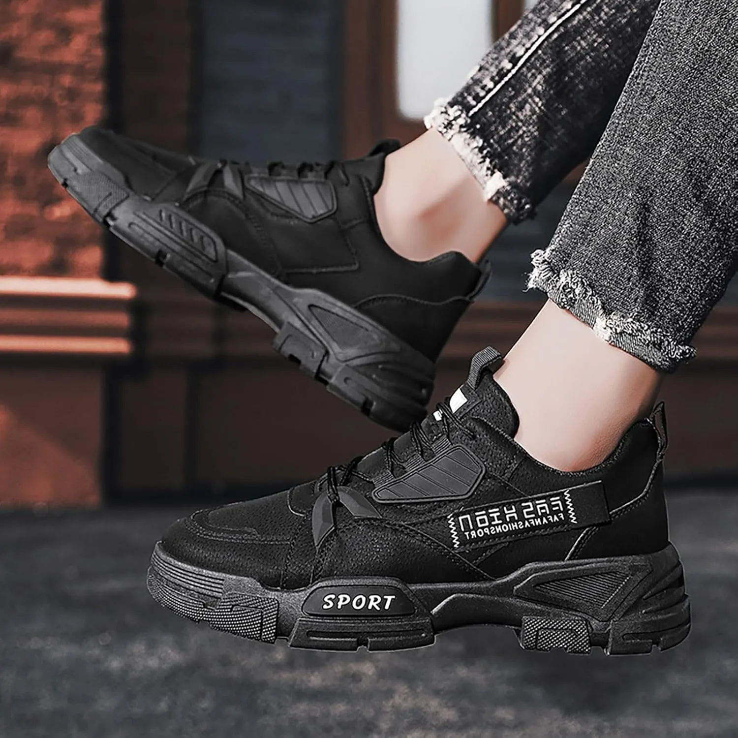 Men's Casual Shoes Flat Non Slip Outdoor Shoes Fashionable High-Top Boots For Men Fashion Men Breathable Comfortable Leisure Ankle Boots Workout Climbing Shoes