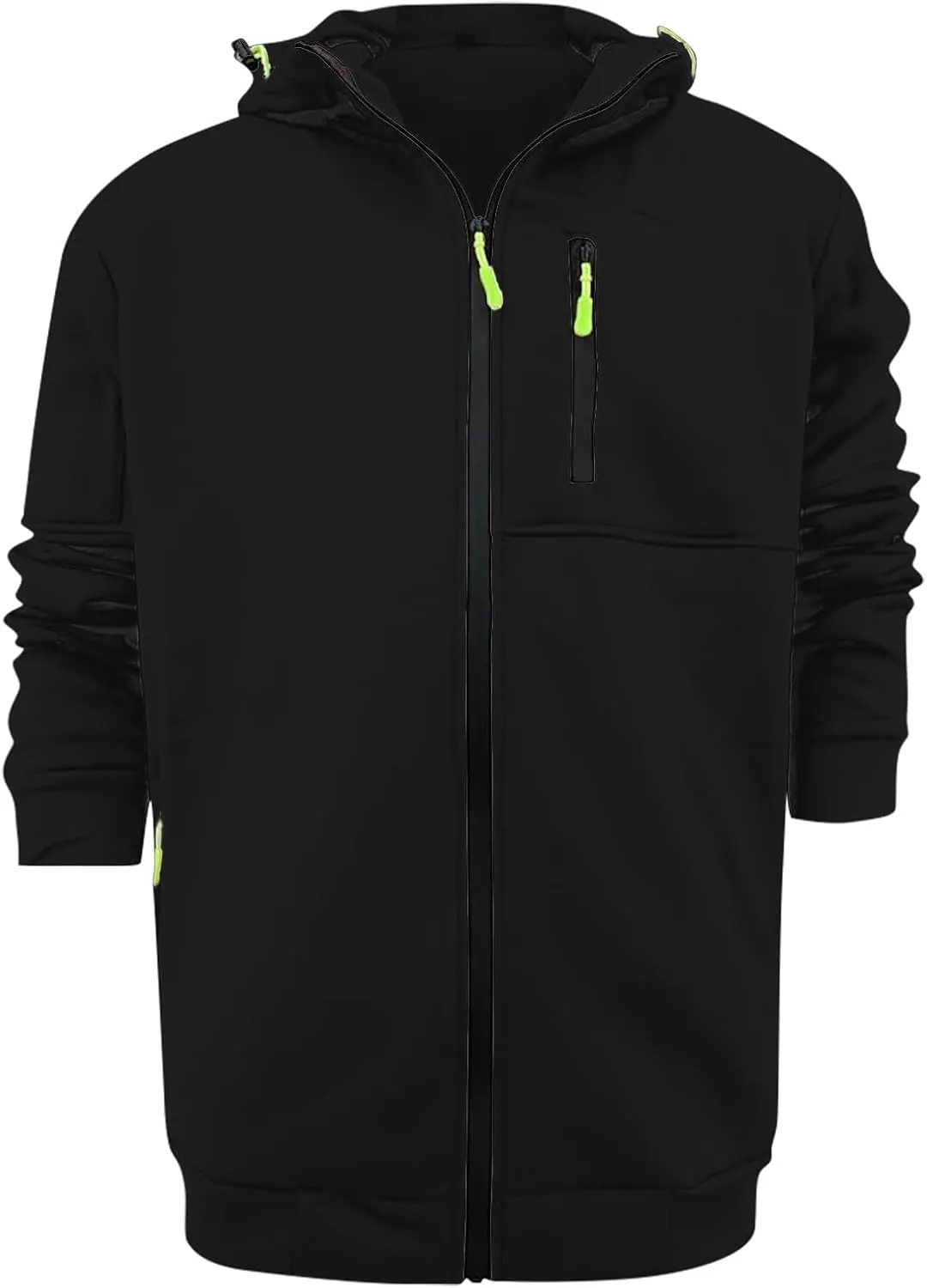 Mens Fleece Full-zip Hoodie Men's Spring And Autumn Long Sleeve Half Zip Hoodie Hooded Sweatshirt Top Outdoor