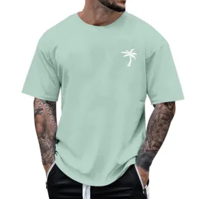 Mens Graphic T-Shirts Short Sleeve Crew Neck Shirt Casual Loose Tops Athletic Hawaiian Beach Summer Tee Shirts