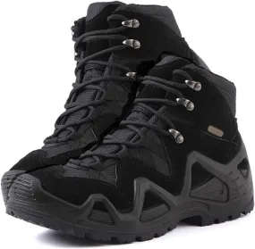 Mens Hiking Combat Boots, Mens Waterproof Lace Up Breathable Mid Top Combat Tactical Boots, Lightweight and Casual Tactical Safety Shoes, for Backpacking Outdoor Hiking