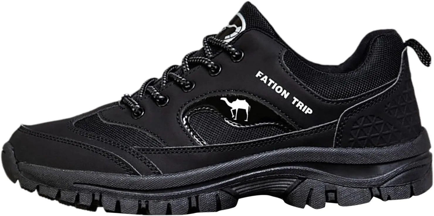 Men's Hiking Shoes Lightweight Breathable Non Slip Outdoor Lace Up Comfortable Hiking Shoes Work Shoe for Men