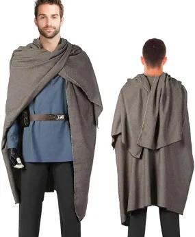 Men's Knight Shawl Robe Cloak Shawl Scarf Vikings Cosplay Mens Medieval Neck Hooded Cape