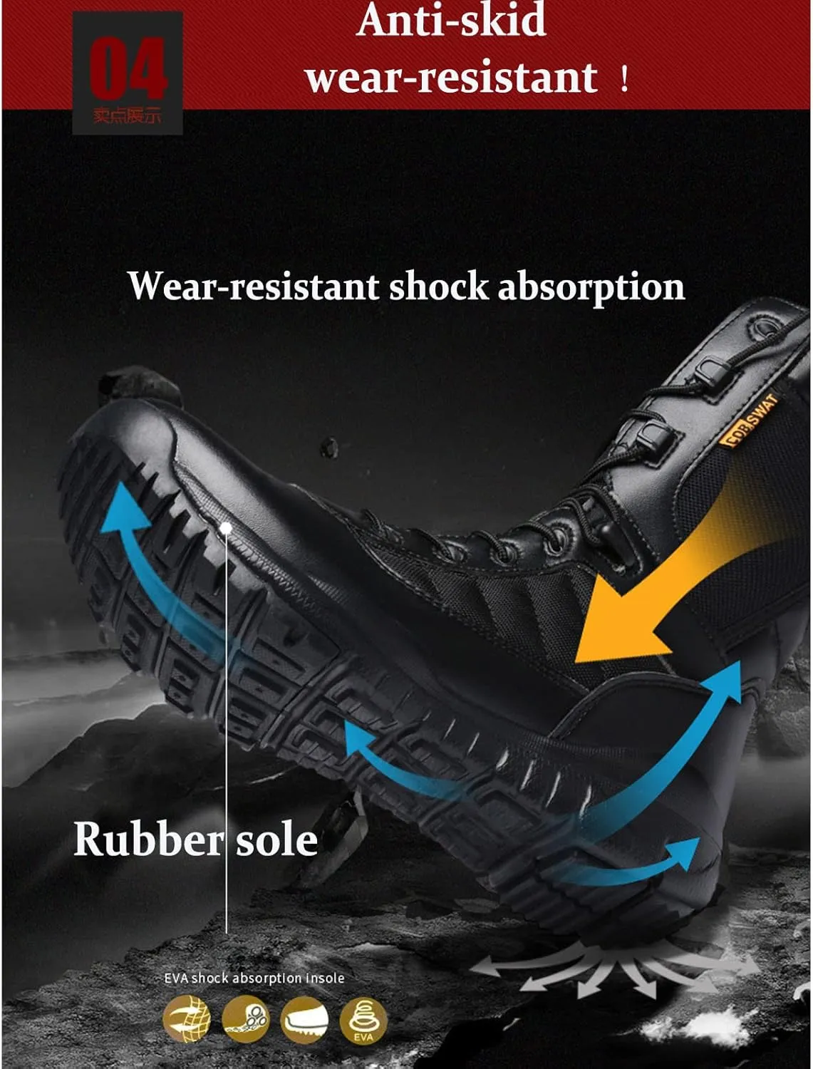 Men's Leather Military Tactical Boots Work Boots Desert Combat Army Combat Boots for Hiking Motorcycle Climbing