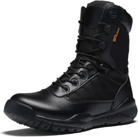 Men's Leather Military Tactical Boots Work Boots Desert Combat Army Combat Boots for Hiking Motorcycle Climbing