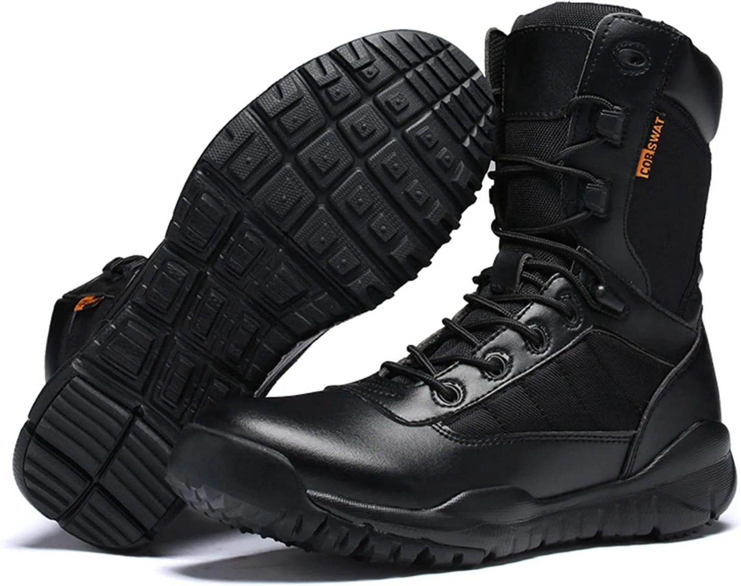 Men's Leather Military Tactical Boots Work Boots Desert Combat Army Combat Boots for Hiking Motorcycle Climbing