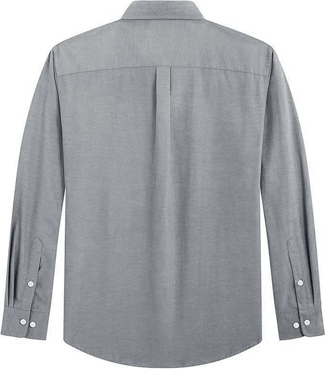 Mens Oxford Shirts Long Sleeve Wrinkle Free Regular Fit Dress Shirt Button Down Collar Polo Casual Business Tops Tee