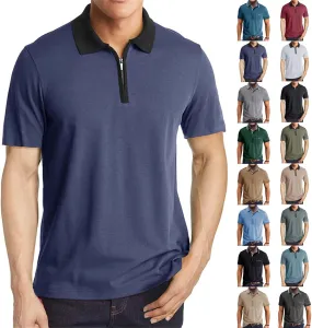 Mens Resort Wear 2025 Polo Shirts Short Sleeve Moisture Wicking Golf Polo Athletic Collared Shirt Tennis T-Shirt Tops