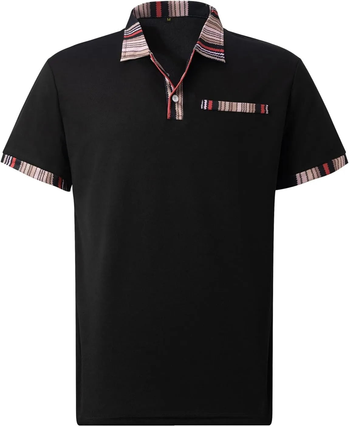 Mens Resort Wear 2025 Polyester Polo Shirts Short Sleeve Casual Summer Shirts Classic Collared Golf Shirt with Pocket