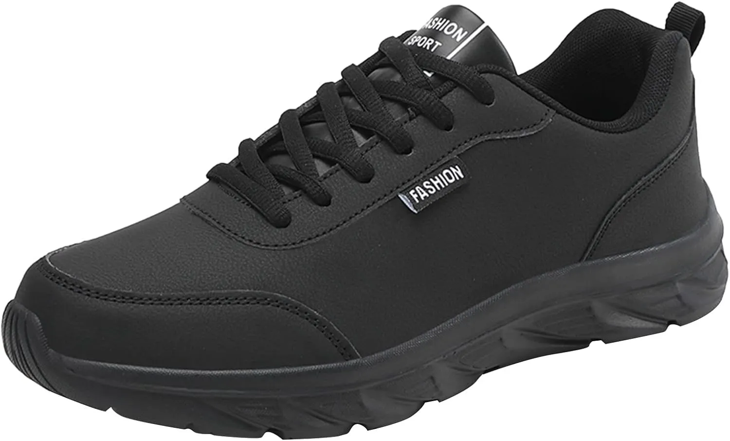 Mens Shoes Large Size Casual Leather Laace Up Solid Color Casual Fashion Simple Running Shoes Men Sneaker