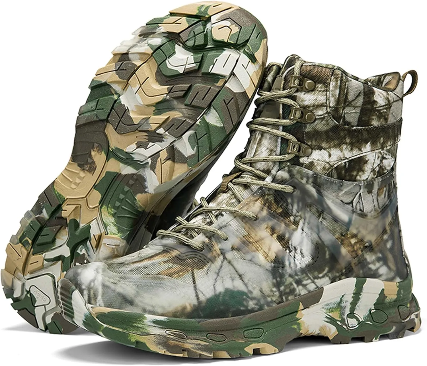 Men's Waterproof Anti-slip Wear-resistant Hiking Boots Military Training Boots Outdoor Hiking Breathable Boots high-top Lace-up Combat Boots Comfortable Work Boots