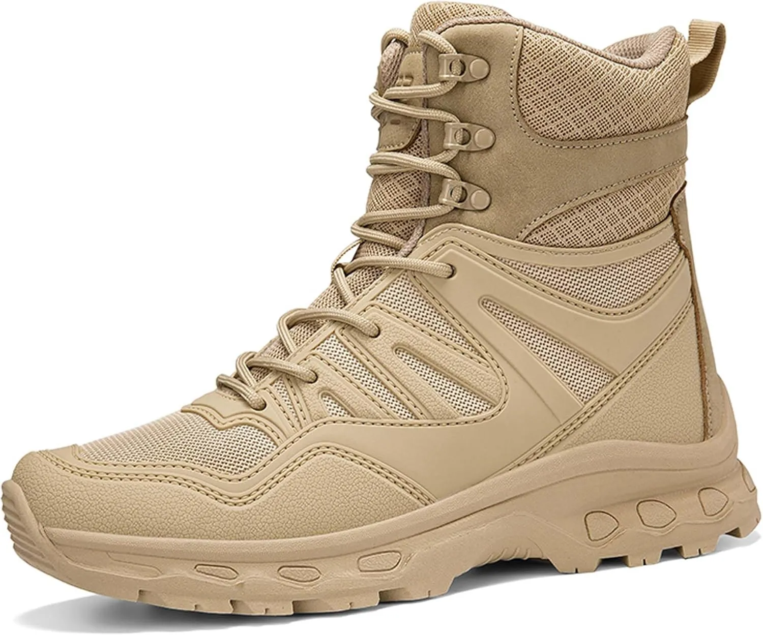 Men's Waterproof Anti-slip Wear-resistant Hiking Boots Military Training Boots Outdoor Hiking Breathable Boots high-top Lace-up Combat Boots Comfortable Work Boots