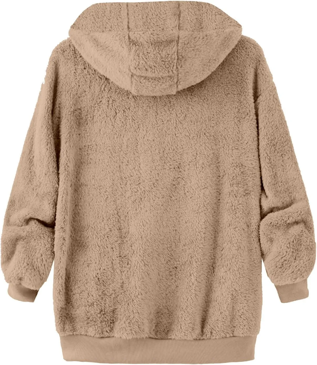 Men's Winter Hoodies Sherpa Fleece Jacket Warm Lightweight Plush Fuzzy Sweatshirt Zip Up Outwear Faux Fur Fluffy Coat