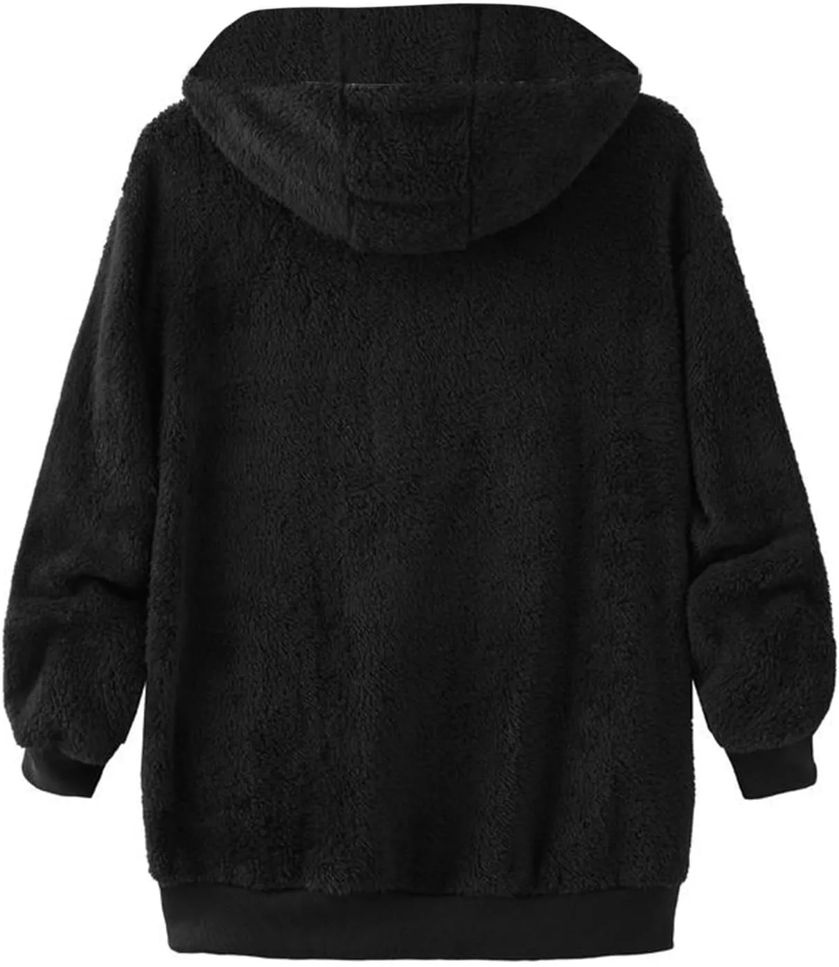 Men's Winter Hoodies Sherpa Fleece Jacket Warm Lightweight Plush Fuzzy Sweatshirt Zip Up Outwear Faux Fur Fluffy Coat