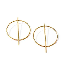 Minimalist Earrings,Bar Earrings,Circle Earrings,Geometric Earrings,Stud Earrings,Gift for Her,Modern Earrings,Gold Earrings,Circle Bar Stud