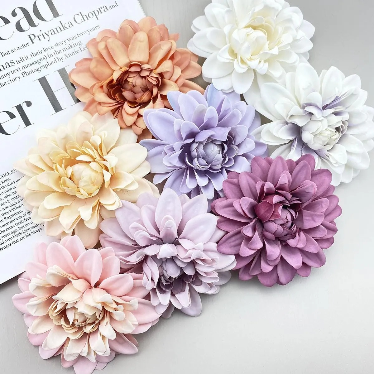 Multi Layered Design Of Camellia Flower Brooches and Hair Clip For Women,Girls,Ladies. (Rose red)