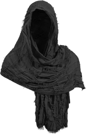 nezababycos Post Apocalyptic Hooded Shawl Scarf Medieval Renaissance Cowl Cloak Cape Tattered Viking Costume for Men Women
