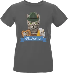 Oktoberfest Funny Cat Womens T Shirt