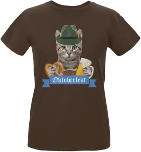 Oktoberfest Funny Cat Womens T Shirt