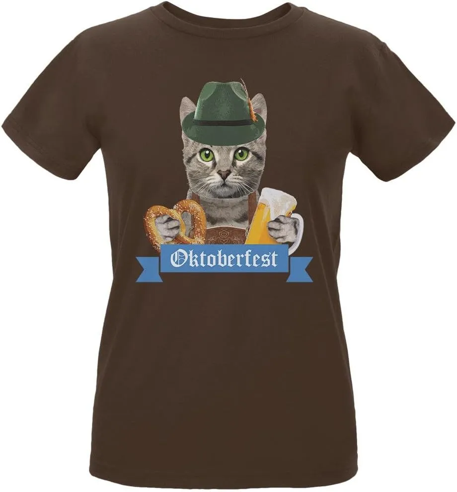 Oktoberfest Funny Cat Womens T Shirt