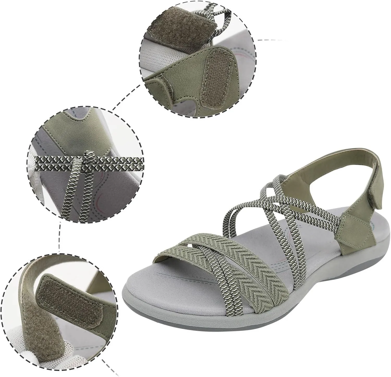 Orthopedic Wedge Sports Sandals for Women 2025 Fashionable Comfortable Breathable Hiking Elastic Ankle Strap Sandals Summer Casual Open Toe Non Slip Walking Comfortable Footwear