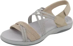 Orthopedic Wedge Sports Sandals for Women 2025 Fashionable Comfortable Breathable Hiking Elastic Ankle Strap Sandals Summer Casual Open Toe Non Slip Walking Comfortable Footwear