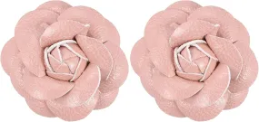 PATIKIL Flower Hair Clips, Camellia Hairpin Floral Brooches Pin Handmade Leather Flower Brooch for Lady Bridal Women Hat Dress Shirt