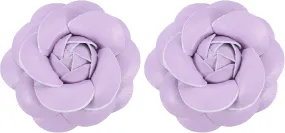 PATIKIL Flower Hair Clips, Camellia Hairpin Floral Brooches Pin Handmade Leather Flower Brooch for Lady Bridal Women Hat Dress Shirt