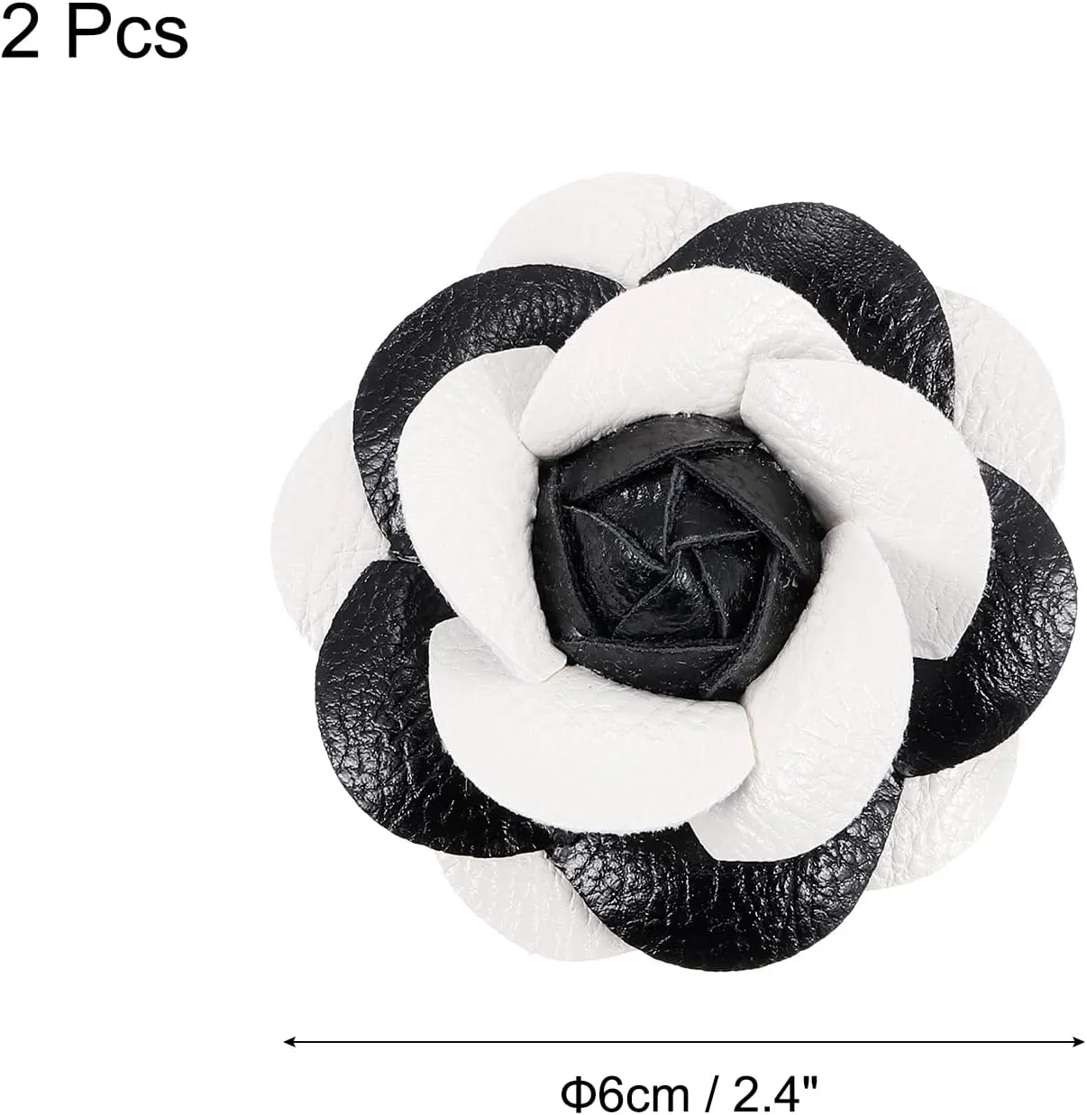 PATIKIL Flower Hair Clips, Camellia Hairpin Floral Brooches Pin Handmade Leather Flower Brooch for Lady Bridal Women Hat Dress Shirt
