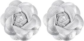 PATIKIL Flower Hair Clips, Camellia Hairpin Floral Brooches Pin Handmade Leather Flower Brooch for Lady Bridal Women Hat Dress Shirt