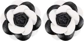 PATIKIL Flower Hair Clips, Camellia Hairpin Floral Brooches Pin Handmade Leather Flower Brooch for Lady Bridal Women Hat Dress Shirt