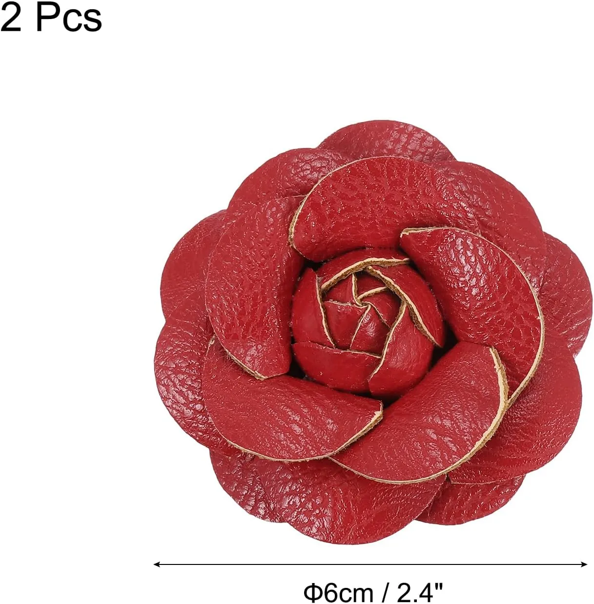 PATIKIL Flower Hair Clips, Camellia Hairpin Floral Brooches Pin Handmade Leather Flower Brooch for Lady Bridal Women Hat Dress Shirt