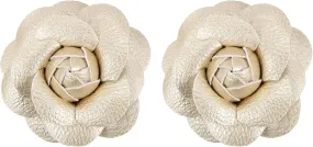 PATIKIL Flower Hair Clips, Camellia Hairpin Floral Brooches Pin Handmade Leather Flower Brooch for Lady Bridal Women Hat Dress Shirt