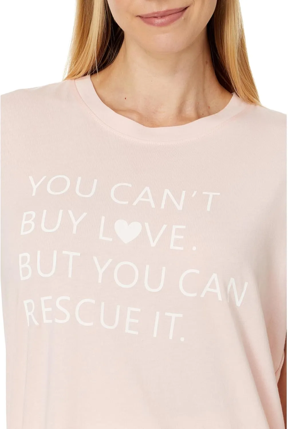 PJ Salvage Women's Loungewear Rescued Love Short Sleeve T-Shirt