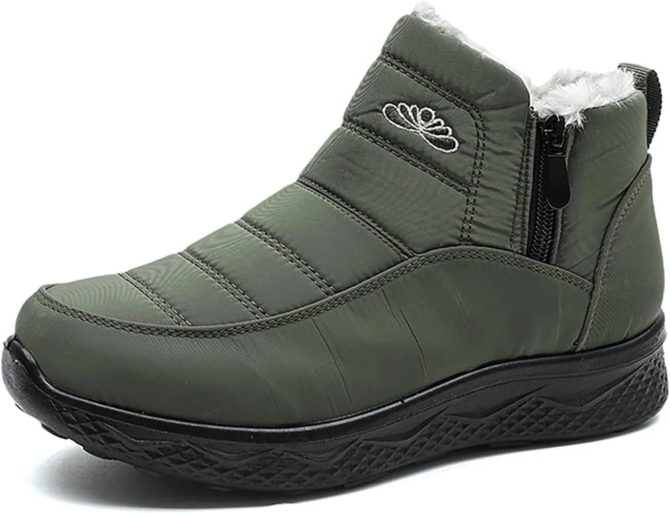 Plush Lined Winter Boots for Women Non Slip Ankle Boots for Women Low Heel Snow Boots Hiking Boots