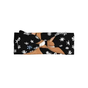 Rabbit watching snowflakes Printing Baby Bow Headband Super Stretchy Soft Bows Hair Accessories for Newborn Infants Toddlers Kids Girls