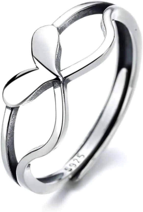 Real 925 Sterling Silver Rings Open Rings for Women Thumb Rings Vintage Rings Adjustable Rings Stackable Ring Band Statement Rings Rings for Men Promise Rings Party Rings Anniversary Rings Finger Ring