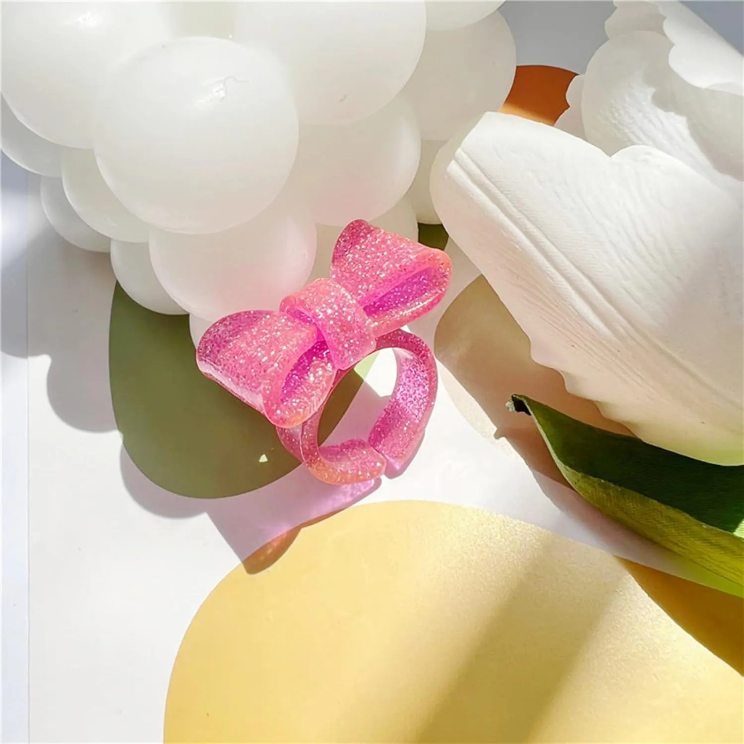 Resin Rings Dumpy Acrylic Rings Knot Rings Aesthetic Trendy Colorful Open Rings Statement Jewelry Rings for Women