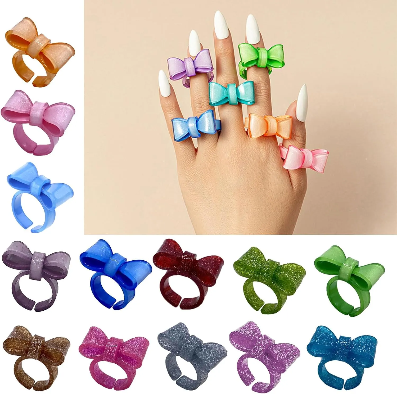 Resin Rings Dumpy Acrylic Rings Knot Rings Aesthetic Trendy Colorful Open Rings Statement Jewelry Rings for Women