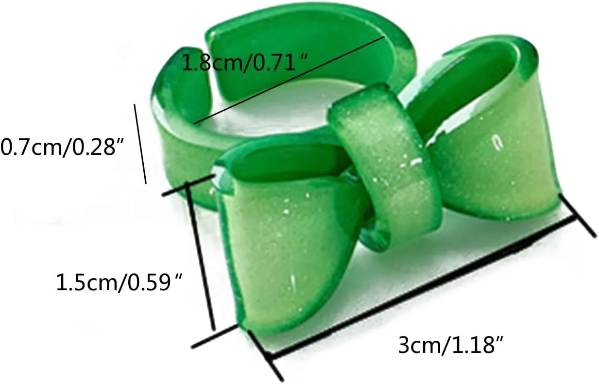 Resin Rings Dumpy Acrylic Rings Knot Rings Aesthetic Trendy Colorful Open Rings Statement Jewelry Rings for Women