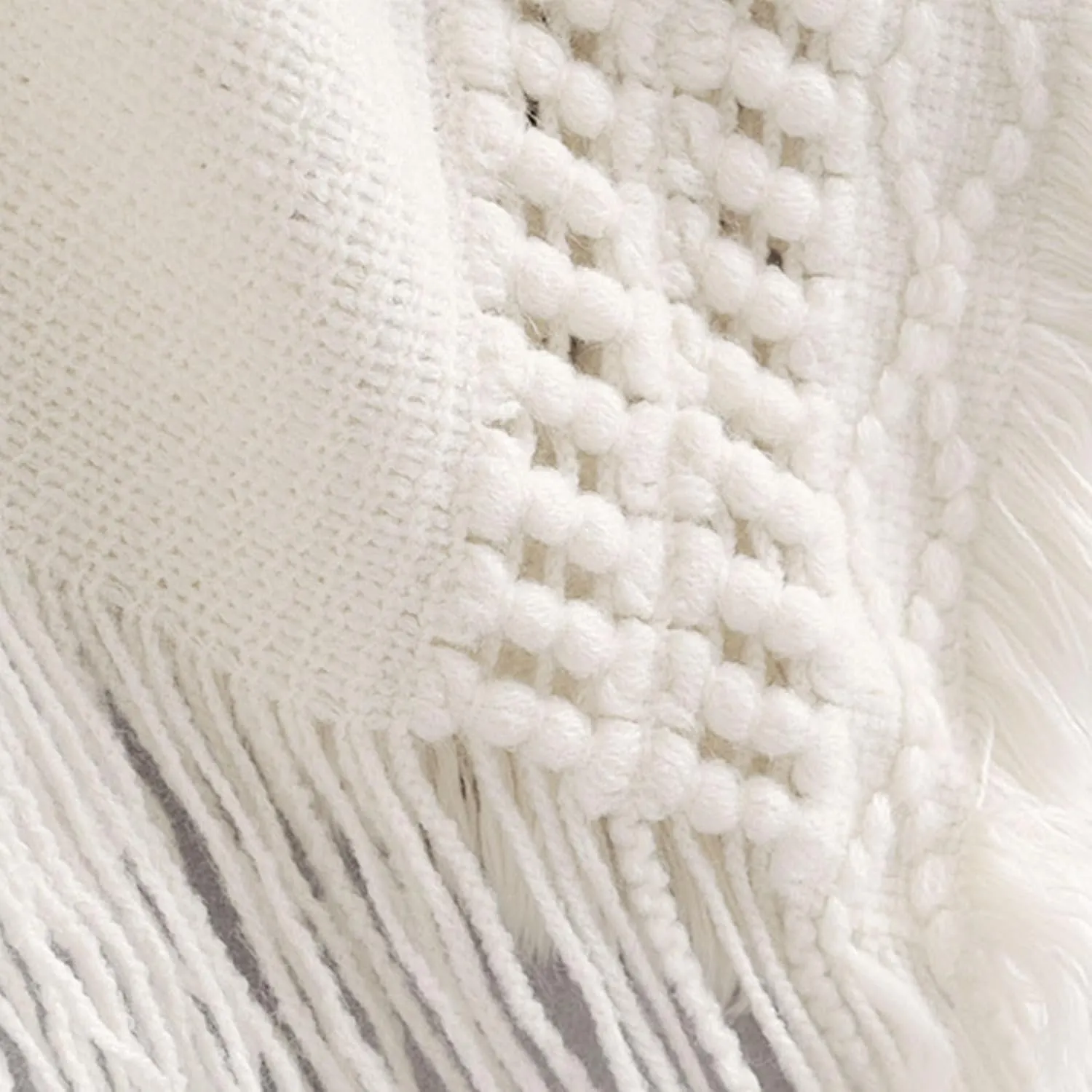 Shawl,Women Winter Knitted Hooded Poncho Cape Solid Color Crochet Fringed Shawl Wrap Oversized Pullover Cloak Sweater