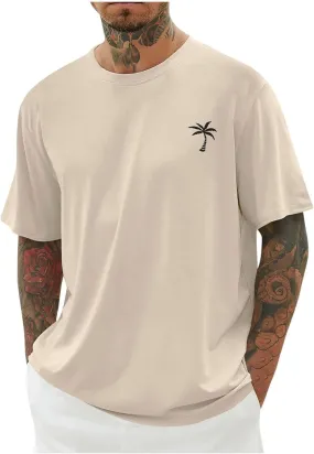 Short Sleeve Summer Oversized Beach Tshirt Men Baggy Casual Basic Tees Lightweight Outdoor Athletic Jogger Beach Tops