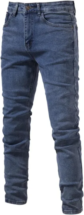 Skinny Jeans for Men Slim Fit Wash Stretch Denims Pants Fashion Casual Elastic Straight Trousers