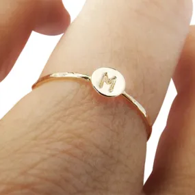Skinny Solid Gold Initial Stacking Ring,Personalized Rings,Minimalist Rings,Initial Rings,Slim Stacking Rings,Gold Ring, Rings,Couples Rings
