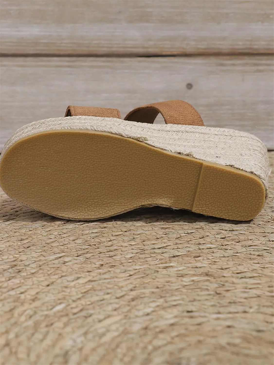 Smoneyful Womens Sunrise Espadrilles Sandals Wrapped Wedge Heel Padded Footbed Strappy Ankle Strap Buckle Open Toe Platform Dressy Summer Wedge Sandals