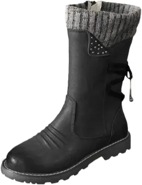 Snow Boots for Women Waterproof Insulated Ankle Snow Boots Womens 8.5 Waterproof Waterproof Snow Boots Wide Waterproof Slip on Boots for Women Women's Winter Boots Bear Paw Tall