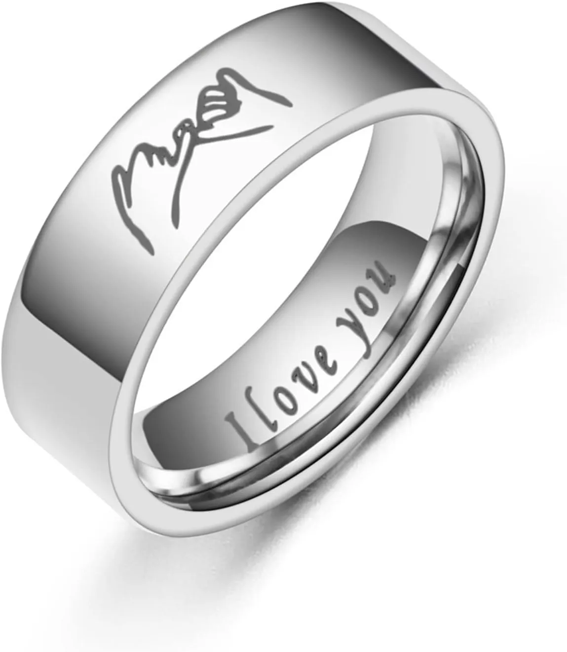 Stainless Steel Wedding Bands for Couples Statement Anniversary Promise Ring Minimalist Stackable Knuckle Rings