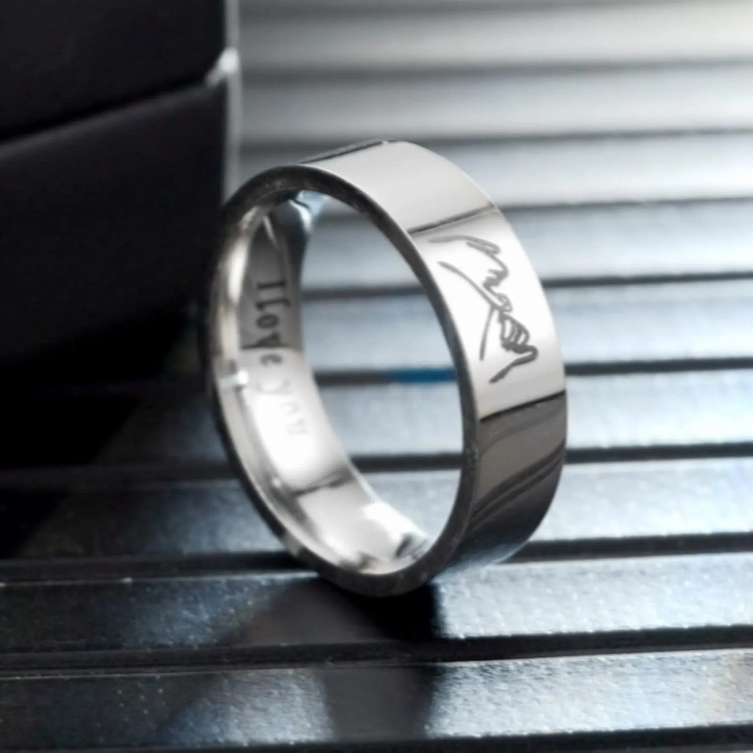 Stainless Steel Wedding Bands for Couples Statement Anniversary Promise Ring Minimalist Stackable Knuckle Rings